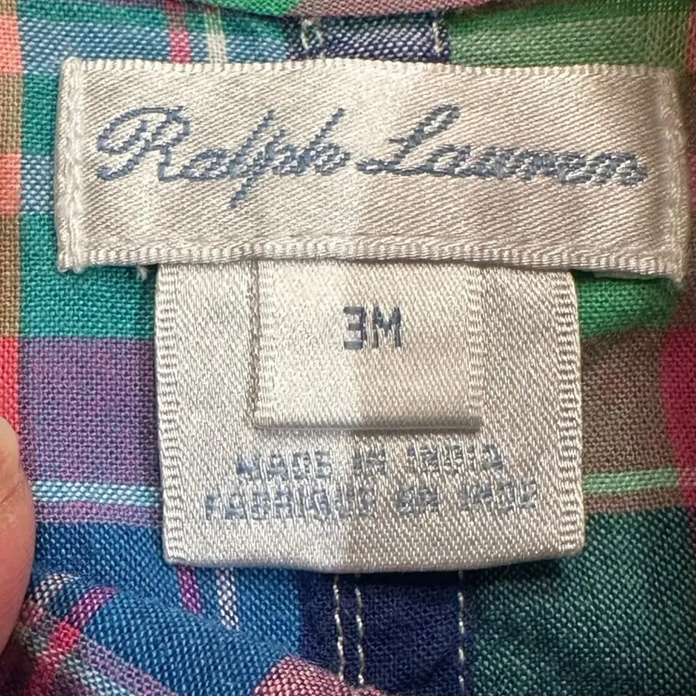 Ralph Lauren 3 months Infant Madras Plaid Romper